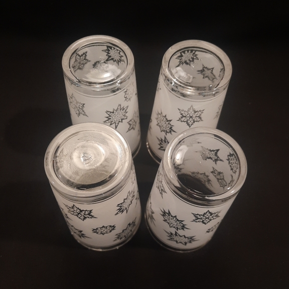 Vintage Federal Atomic Snowflake Frosted 10 oz. Tumblers MCM Barware ~ Set of 4 - Picture 8 of 9